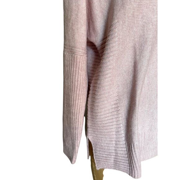 Chicos Pink Knit Sweater Size 1 M Ribbed Hem & Sleeves Relaxed Cotton & Acrylic - Picture 6 of 9